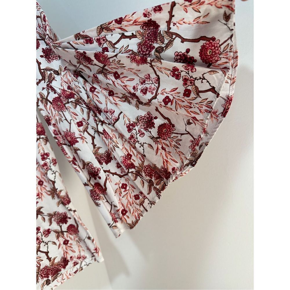 Jane & Delancey womens white pink floral 3/4 bell sleeve top Small NWT. #40-1017 - Picture 3 of 5